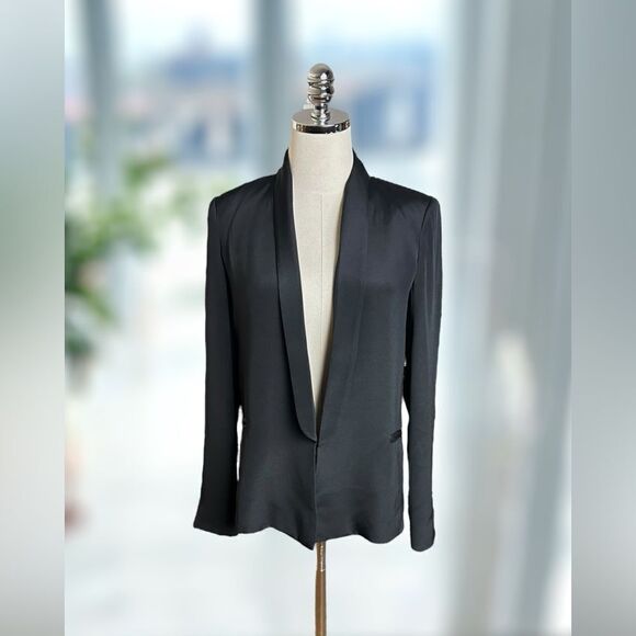 TRUTH AND PRIDE 100% Silk Shawl Lapel Blazer Cardigan Size S - Picture 7 of 16